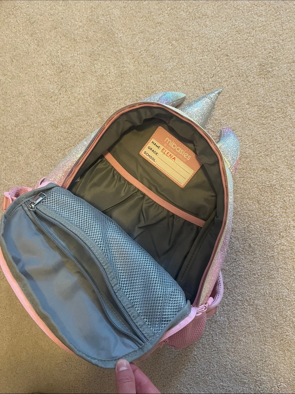 Sparkly unicorn backpack